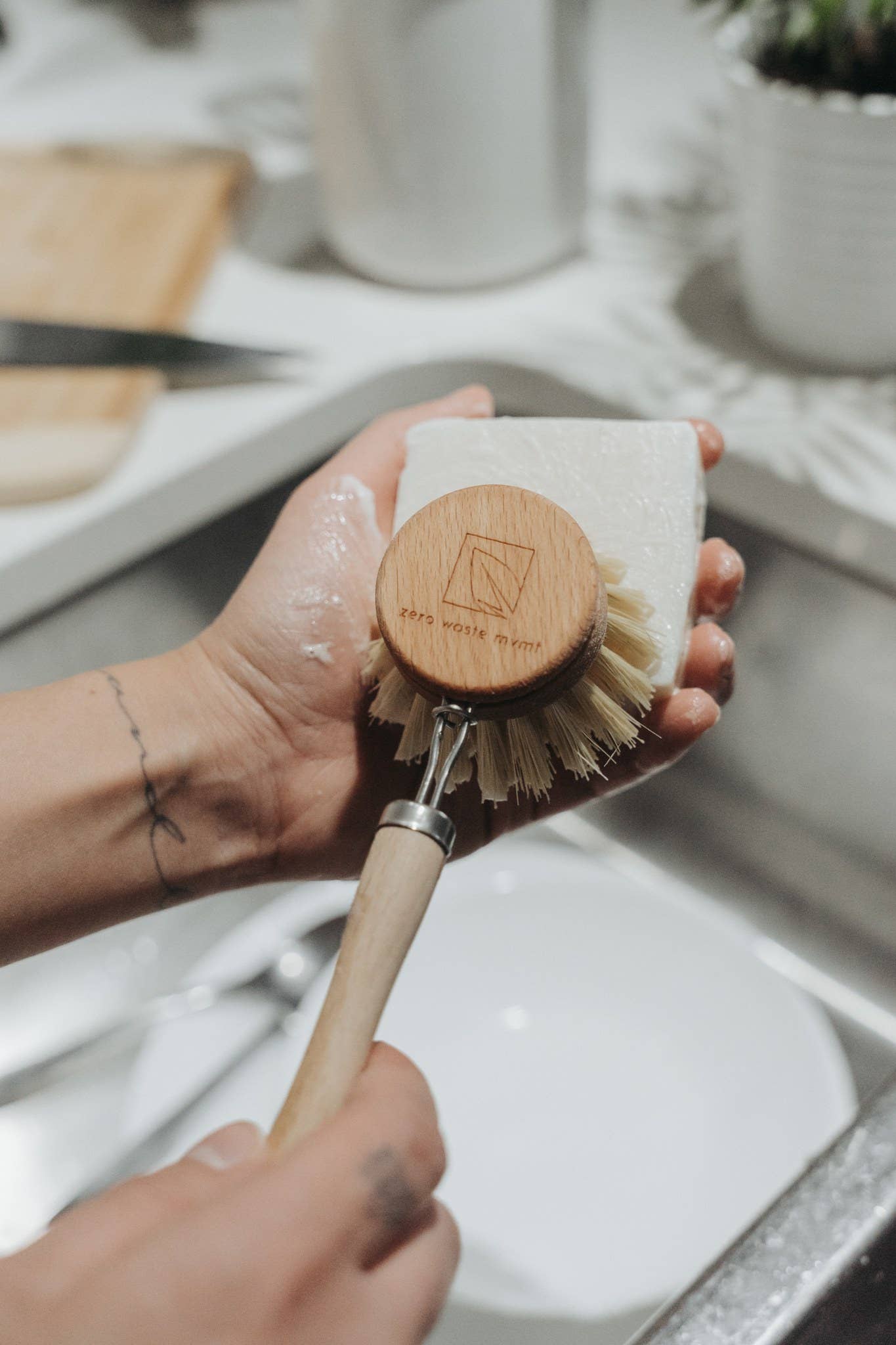 Solid Dish Soap Bar | Bergamot + Lime | Vegan & Organic