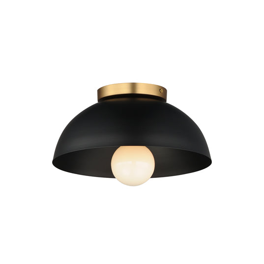 Black and gold flush mount light