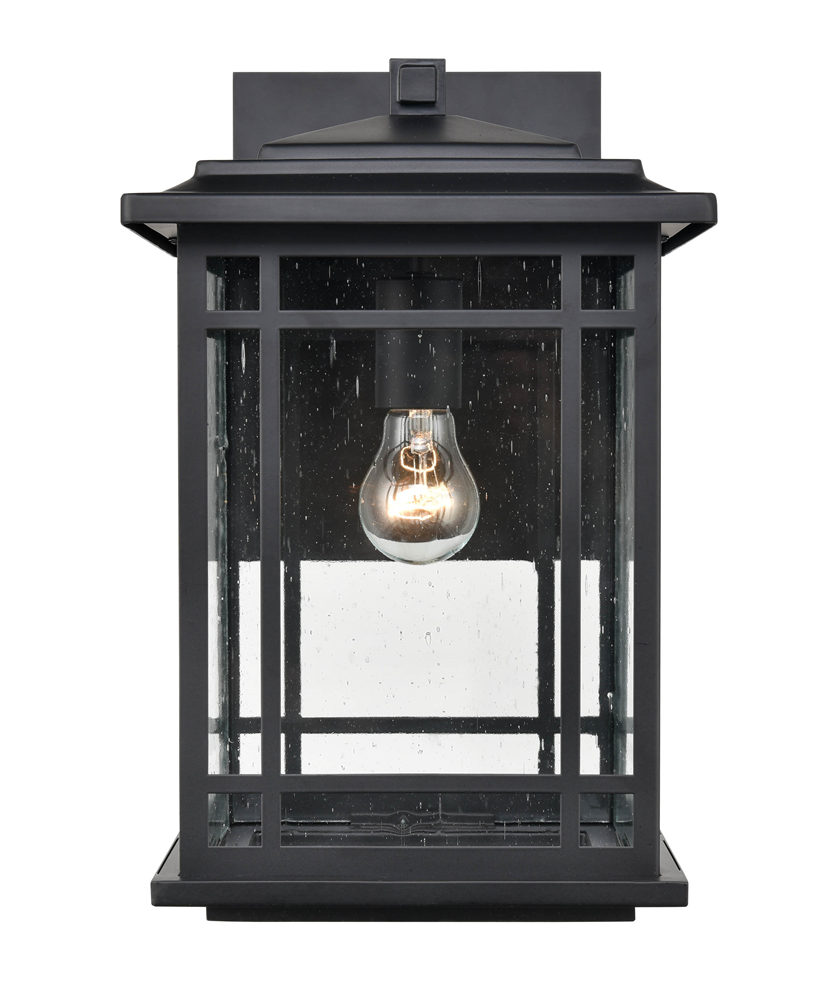 black outdoor lighting, black lighting, outdoor wall mount, seeded glass, bubble glass, lighting for outdoors, 