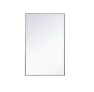 Simple Brushed Nickel Rectangle Mirror