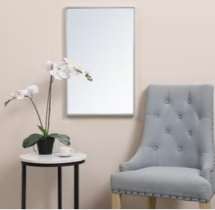 Simple Brushed Nickel Rectangle Mirror