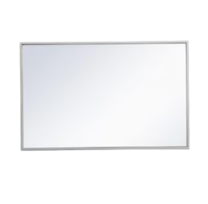 Simple Brushed Nickel Rectangle Mirror