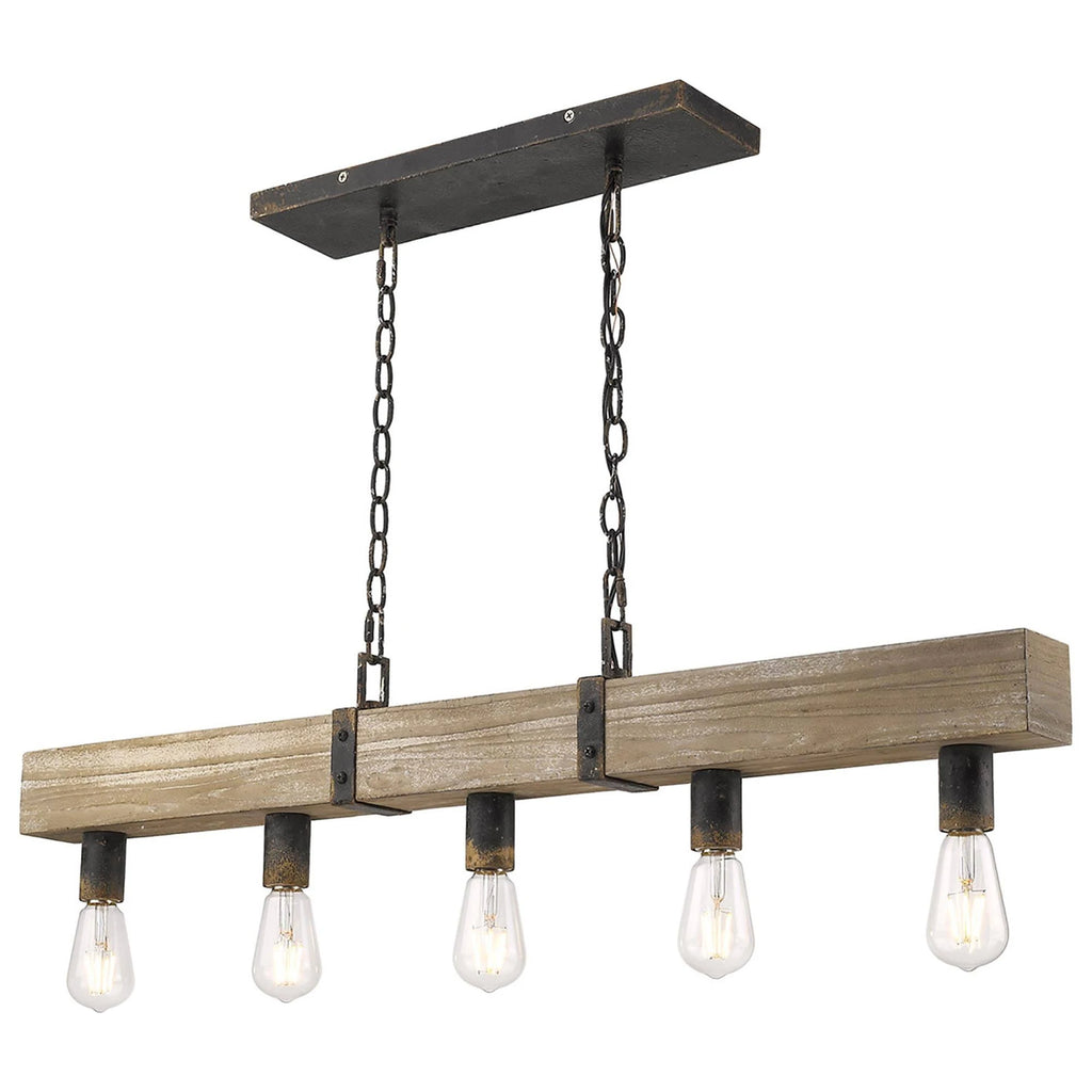 wooden lighting, linear lighting, wooden linear pendant, rustic lighting, farmhouse lighting, island lights